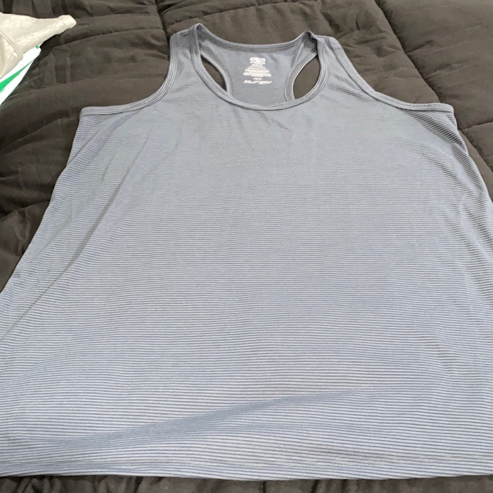 Dark Gray & Black Striped Workout Tee